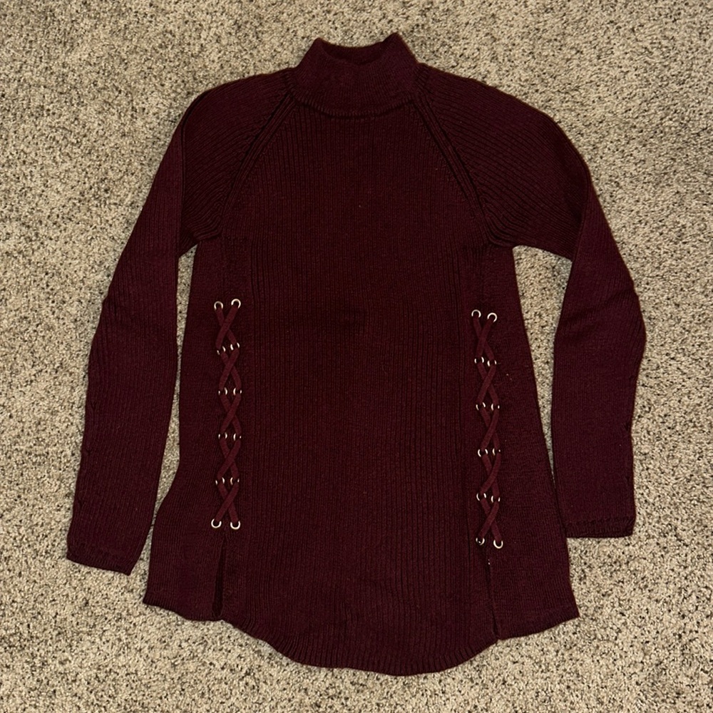 Burgundy Sweater Top